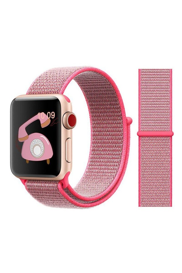 Apple Watch 38mm 40mm 41mm 42mm | Nylon Sport Band | Rose Pink
