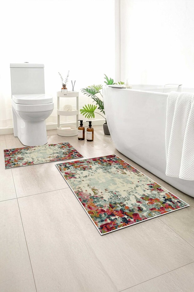 2-Pack Bath Mat, Soft Bathroom Rug, Non-Slip Backing, Washable - 60X100 - 50X60