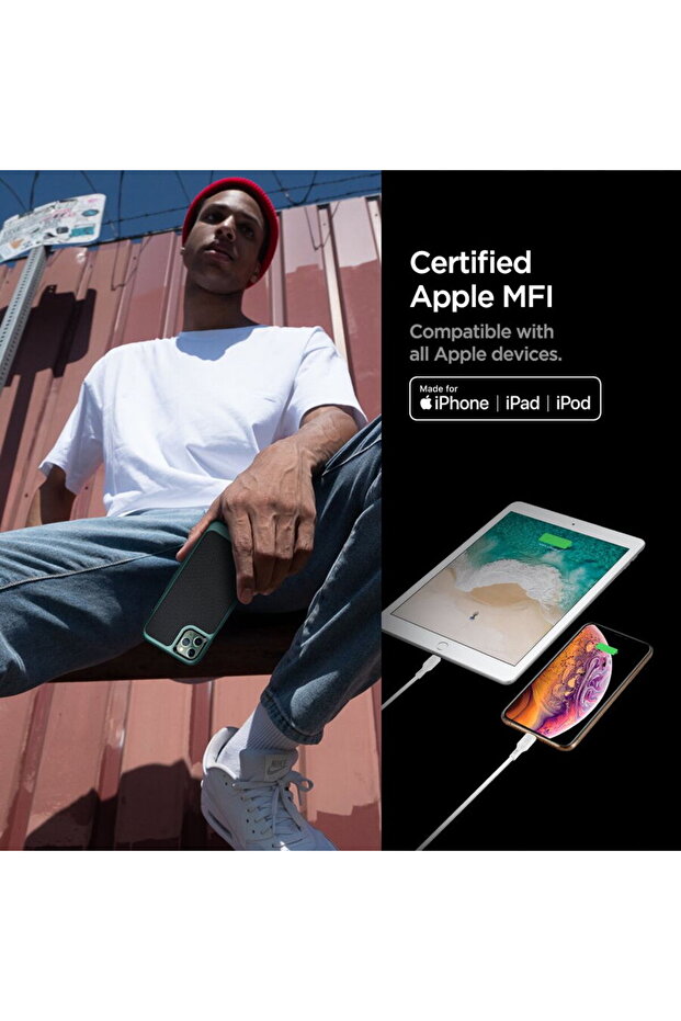 Cablu USB‑C la Lightning DuraSync (set 2) – alb - 7