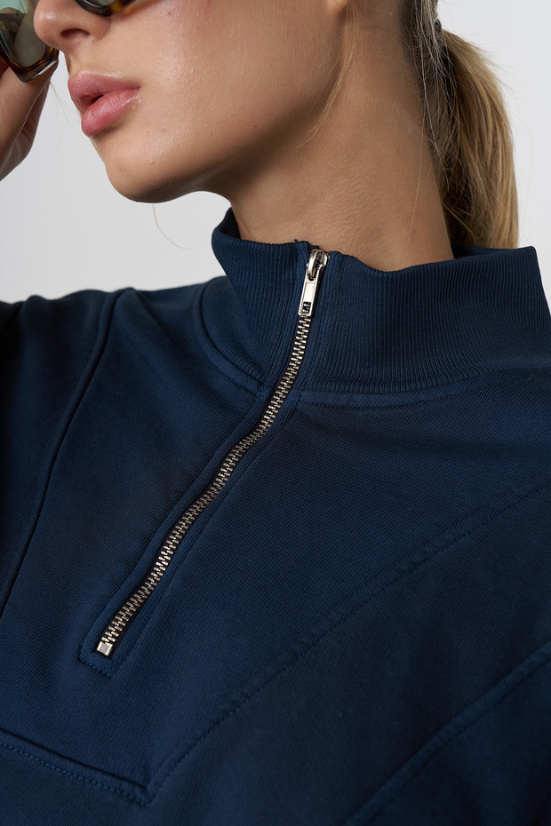 Yıkamalı Crop Sweatshırt - 4