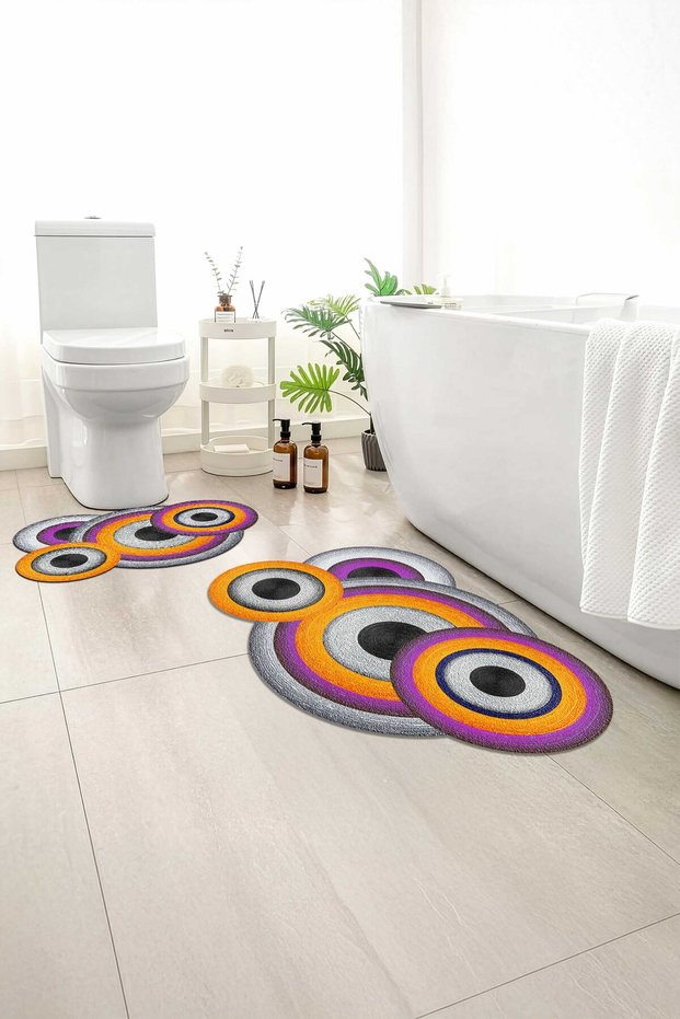 2-Pack Bath Mat, Soft Bathroom Rug, Non-Slip Backing, Washable - 60X100 - 50X60
