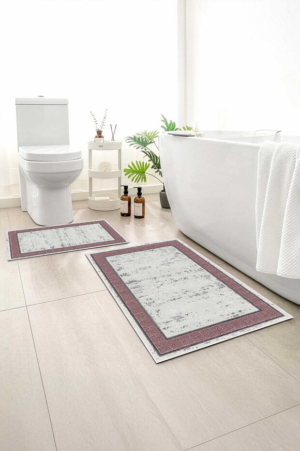 2-Pack Bath Mat, Soft Bathroom Rug, Non-Slip Backing, Washable - 60X100 - 50X60