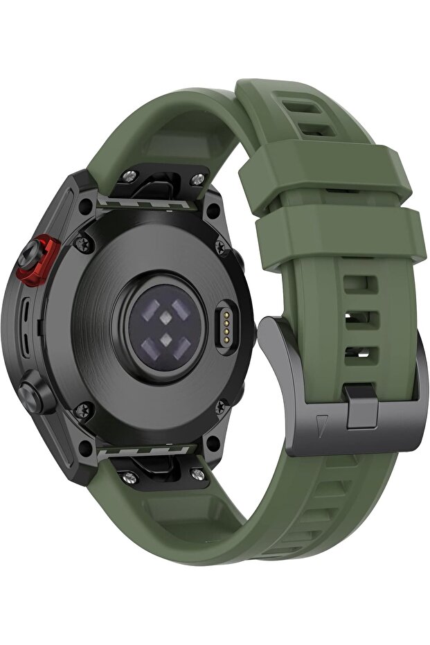 22mm Watch Band For Garmin Fenix E/Fenix8 AMOLED 47mm| 22mm Silicone Band | Dark Green