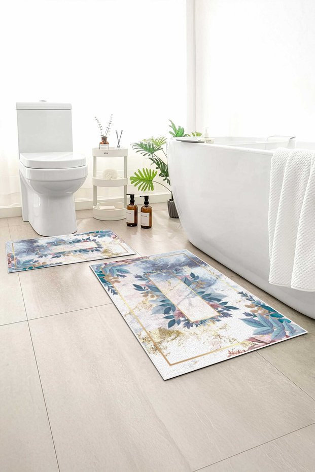 2-Pack Bath Mat, Soft Bathroom Rug, Non-Slip Backing, Washable - 60X100 - 50X60