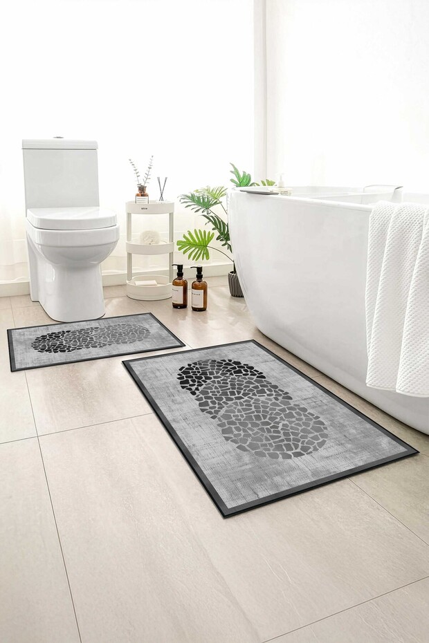 2-Pack Bath Mat, Soft Bathroom Rug, Non-Slip Backing, Washable - 60X100 - 50X60