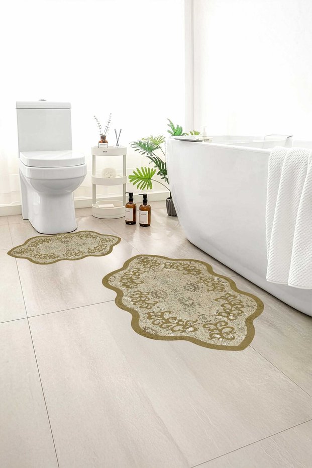 2-Pack Bath Mat, Soft Bathroom Rug, Non-Slip Backing, Washable - 60X100 - 50X60