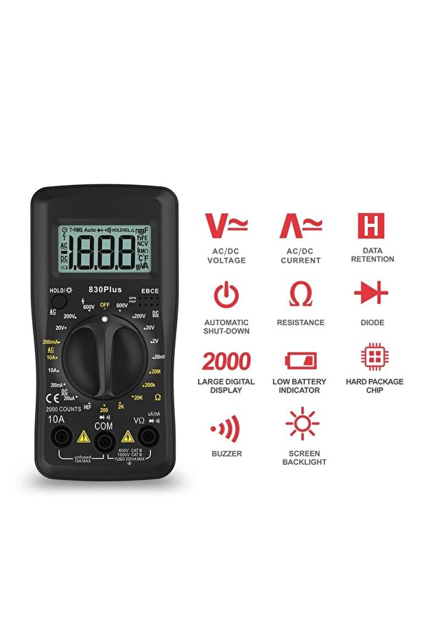 830 PLUS Mini Dijital Multimetre - 2