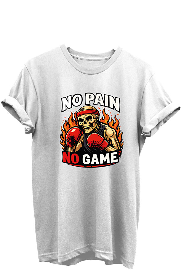 Gym Athlete Boxing No Pain No Game Printed Unisex Basic T-Shirt