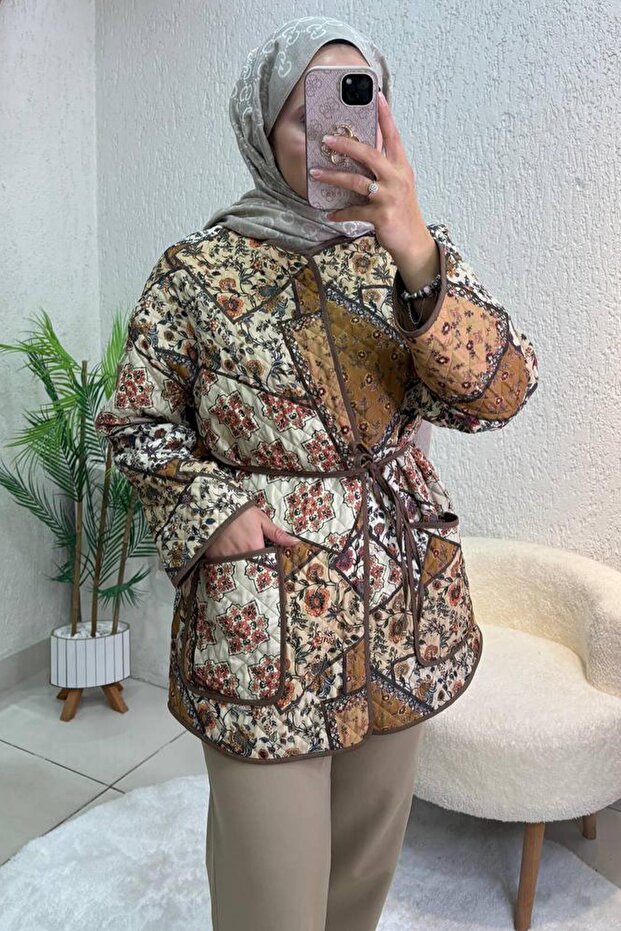 ETNİK DESEN KAPİTONE CEKET - 1