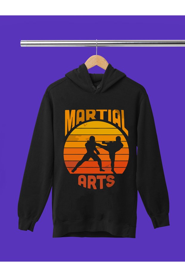 Karate Sports Printed 3 Yarn Quality Soft Texture Hooded Children's Sweatshirt