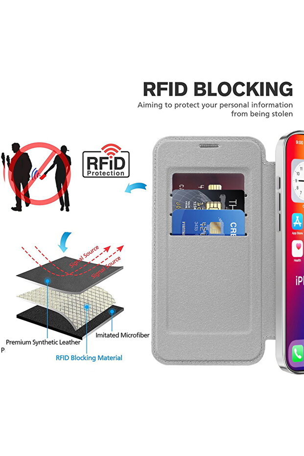 iPhone 16 Plus Case - SmartMag Book Case - Gray - 5