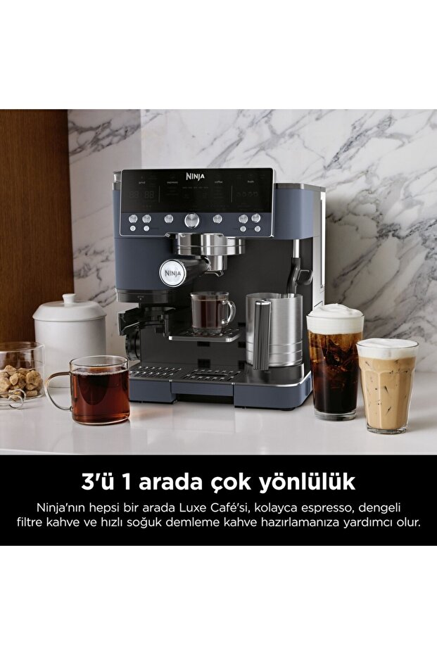 Luxe Café Premier Espresso Machine - Navy Blue