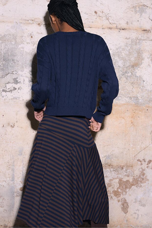 Düğmeli örgü triko hırka - 5