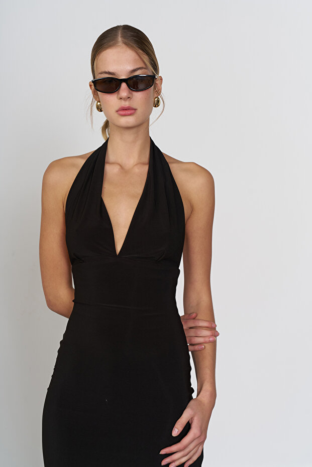 Halter Yaka Elbise - 4