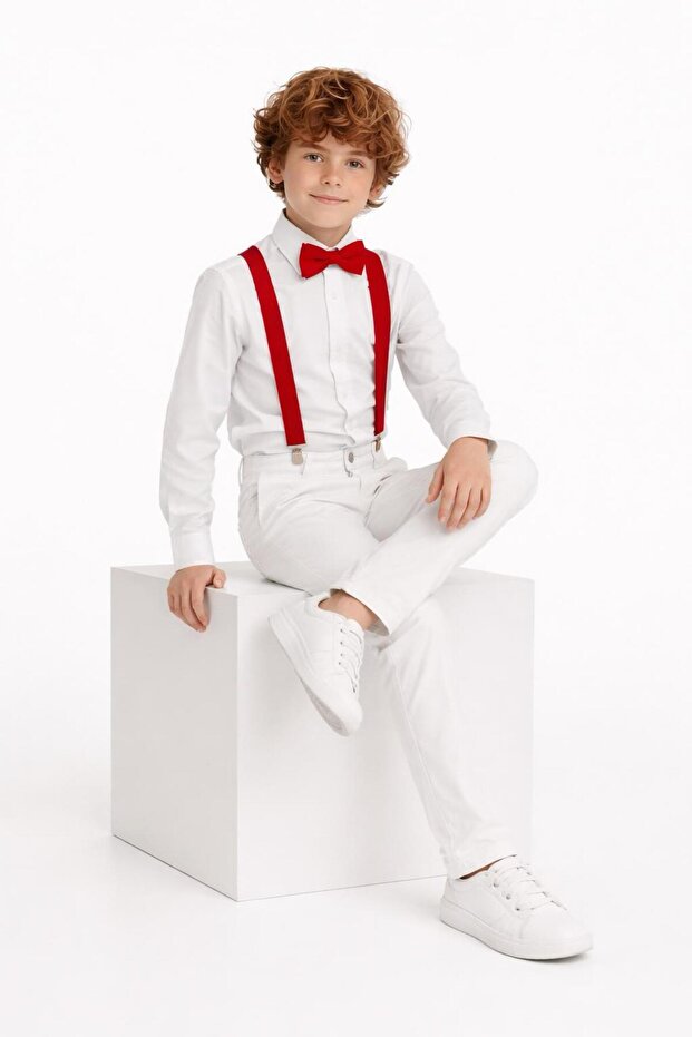 Boys' April 23 October 29 White Suit Combination