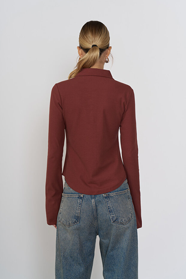 Çıt Çıt Detaylı Örme Gömlek - 4