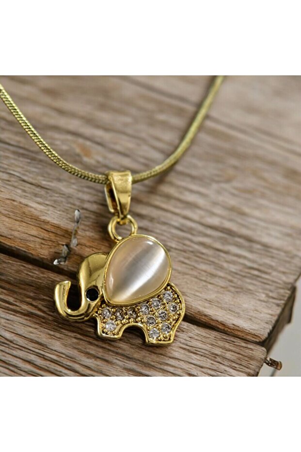 Fil Figürlü Çelik Kolye - 2