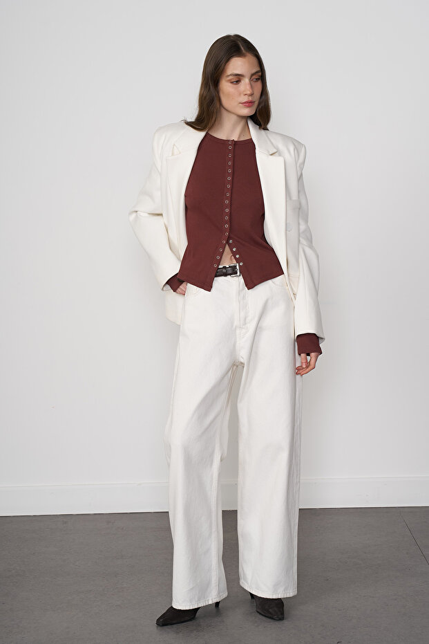 Çıt Çıt Detaylı Bluz - 1