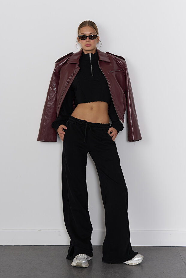 Yıkamalı Crop Sweatshırt - 2