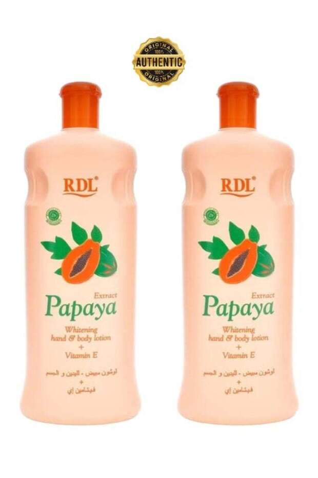 Papaya Extract Whitening Hand and Body Lotion with Vitamin E – Pack of 2 (1200ml)