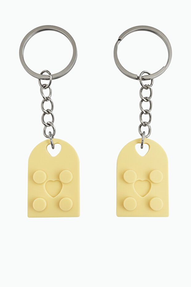 Lego Heart Figure Lover Couple Design Keychain - Special Gift for Lover