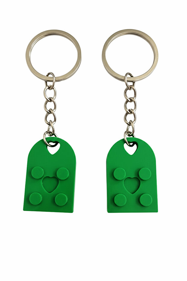 Lego Heart Figure Lover Couple Design Keychain - Special Gift for Lover