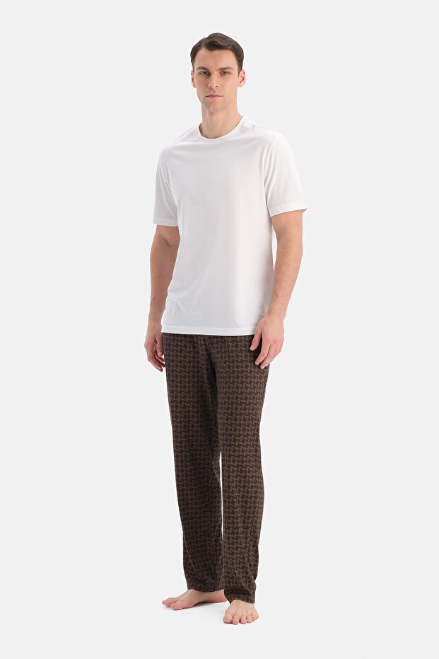 DESENLİ PAMUK MODAL ÖRME PANTOLON - 1