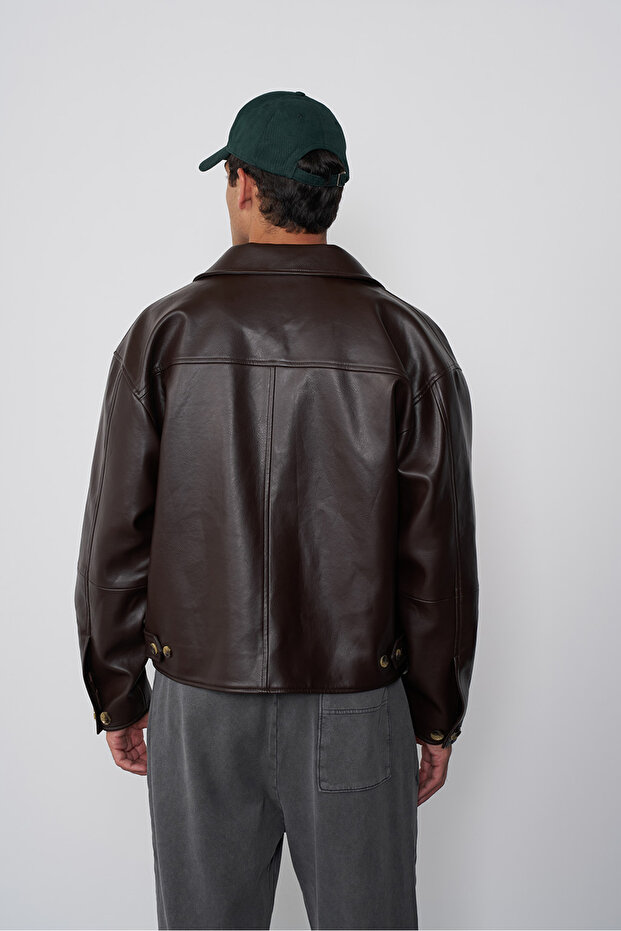Vintage Deri Ceket - 4