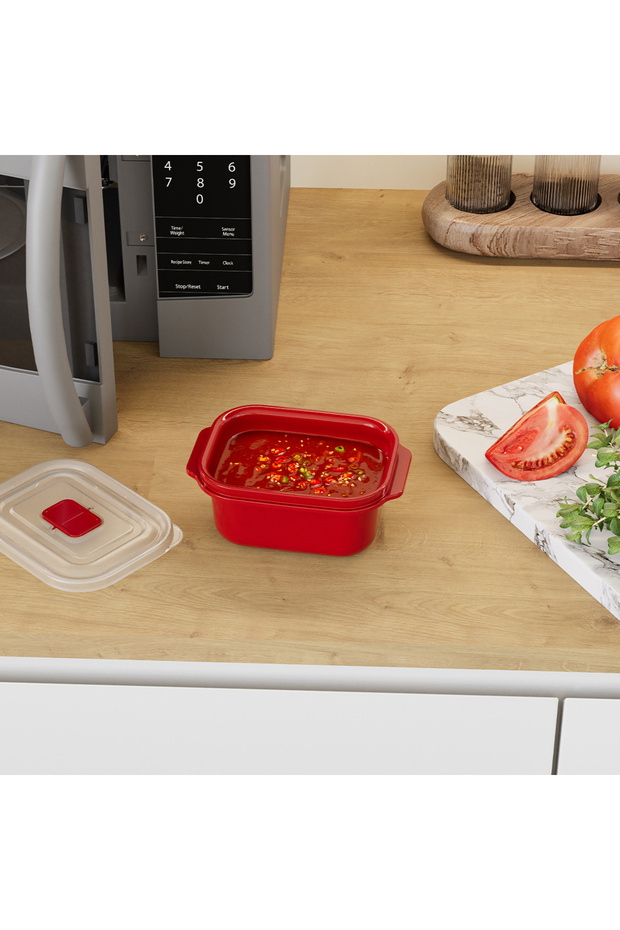 حاوية تخزين مستطيلة الشكل من البوركام لحفظ الكيك والمعجنات، مقاس 45 سم، حجم كبير، عبوة من قطعتين سعة 500 مل. - 5