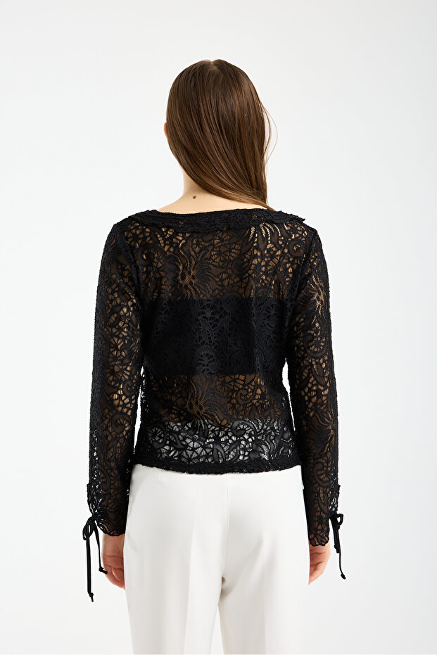 Bebe Yaka Dantel Bluz - 7