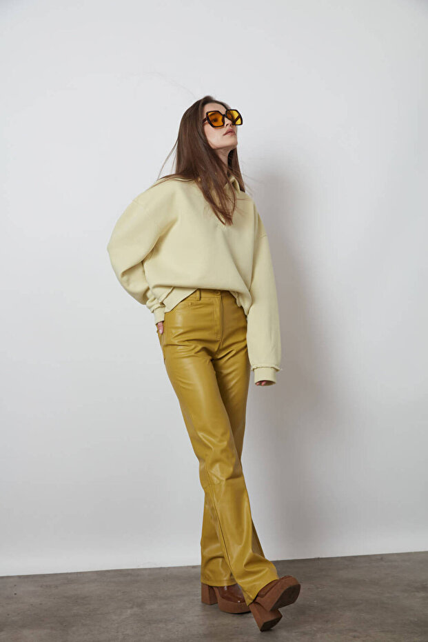 Straight Deri Pantolon - 2