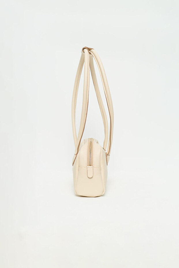 KREM SOFT BAGET ÇANTA - 5