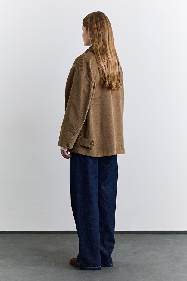 KADİFE WORKER CEKET KİREMİT - 6