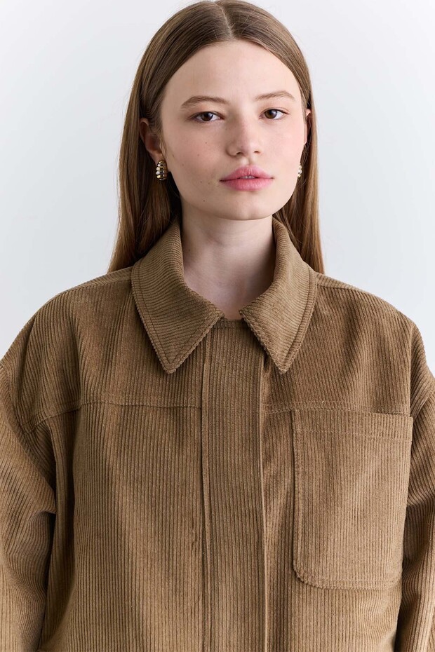 KADİFE WORKER CEKET KİREMİT - 4