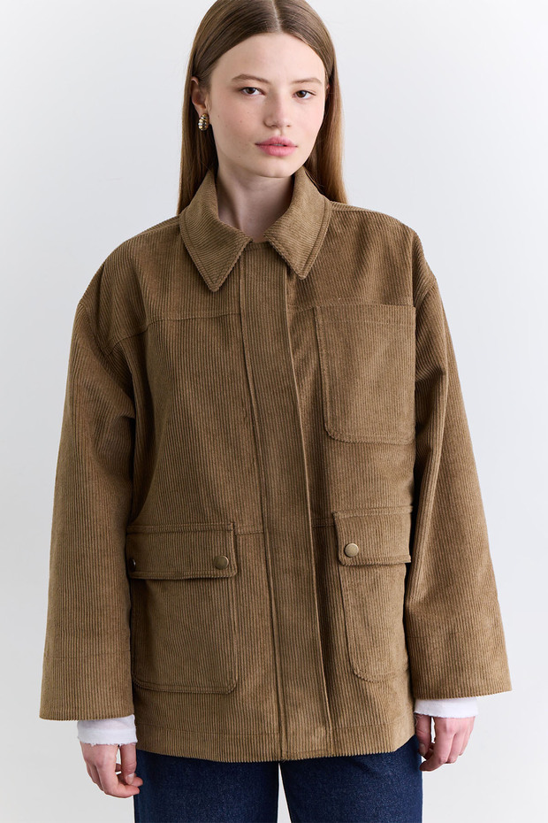 KADİFE WORKER CEKET KİREMİT - 2