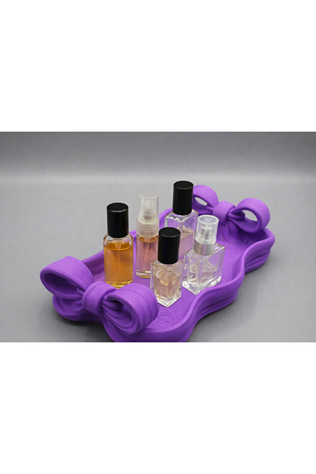 Mini Bow Detailed Vanity Tray – Coquette Style Decorative Catchall Organizer