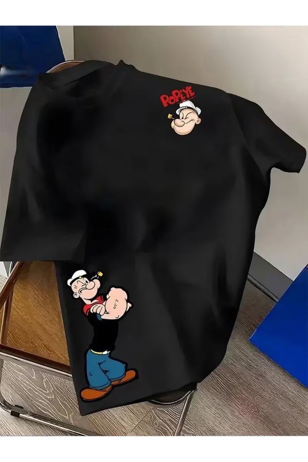 Men's Popeye Printed Oversized T-Shirt