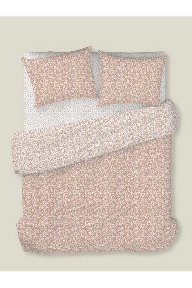 Lara Bloom Single Bed Sheet Duvet Cover Set 160X220 cm Powder