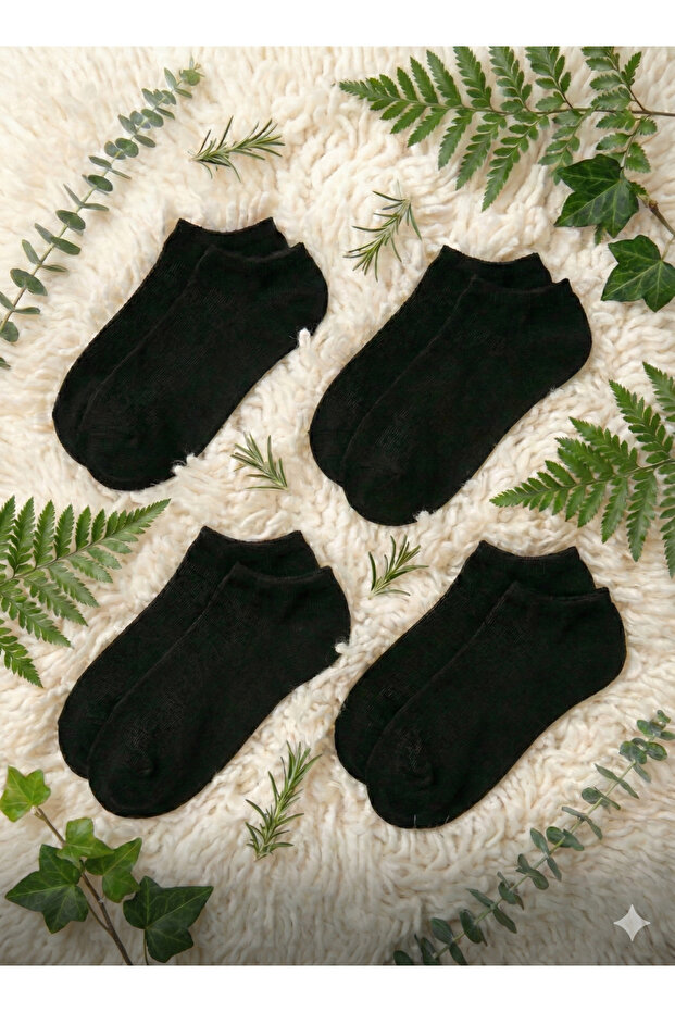 4-Piece Luxury Cotton Booties Socks - Anti-Sweat Daily Comfort