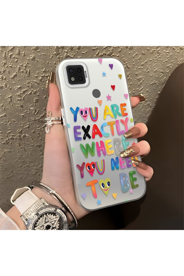 Xiaomi Poco C31 Compatible Matte Shiny Surface Impact Protection Colorful Silver Case Graffiti