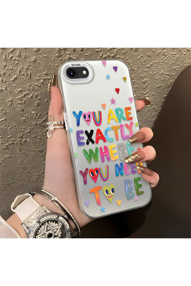 Graffiti for iPhone 7/8/Se 2020 2022 Compatible Matte Glossy Surface Impact Protection Colorful Silver Case