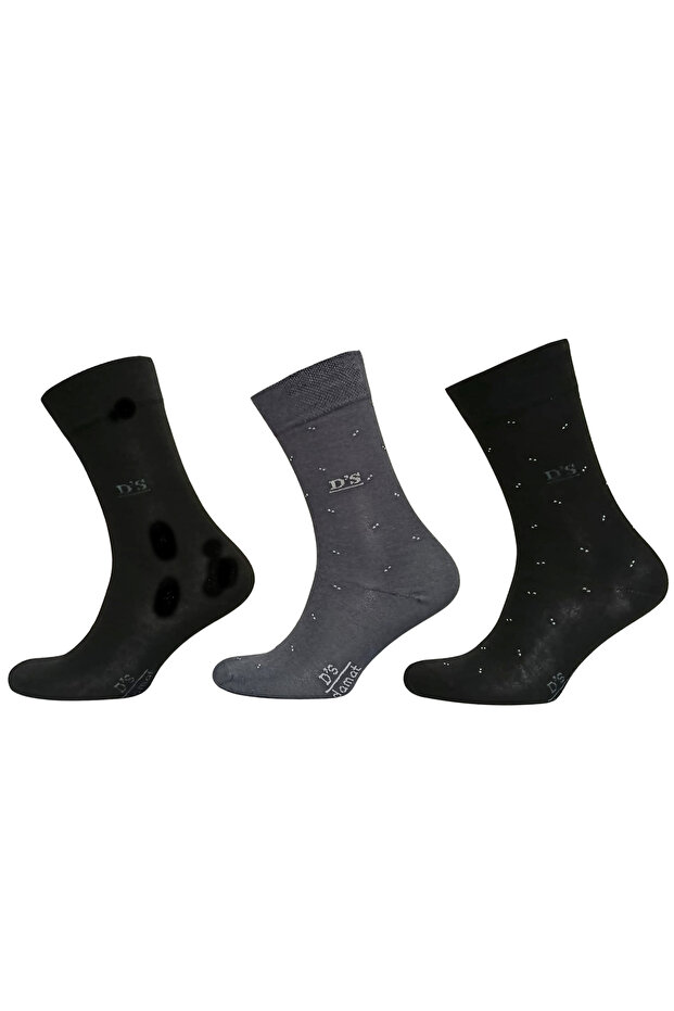 طقم جوارب قطنية من 3 قطع من دي إس بنقوش - 2