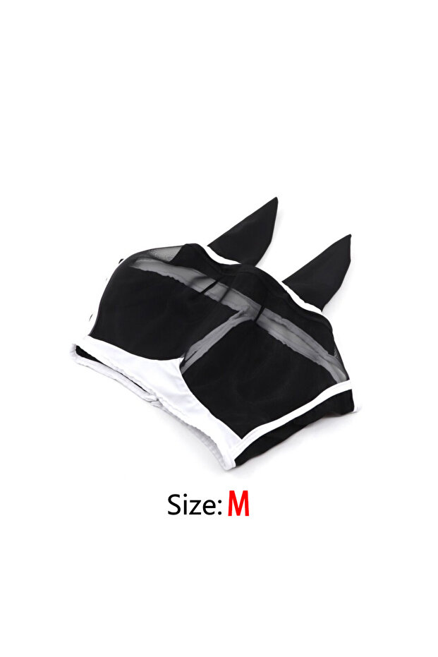 Black M Anti-mosquito Horse Hood, Multi-size Breathable Horse Mask, Suitable for Small, Medium and L