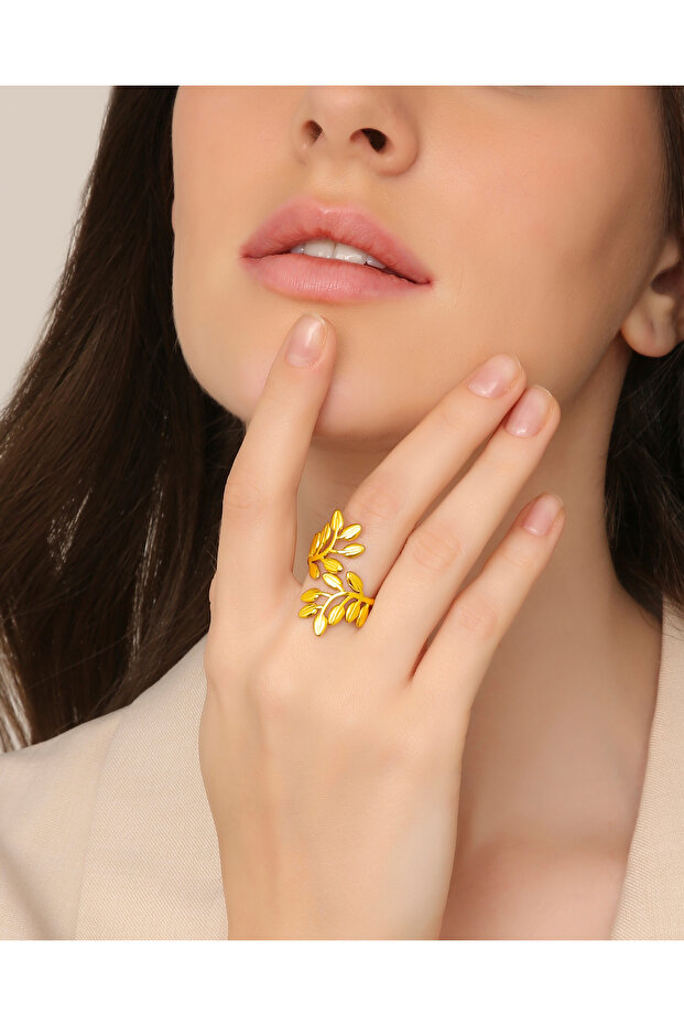 خاتم قابل للتعديل بتصميم ورقة مفتوحة - 3