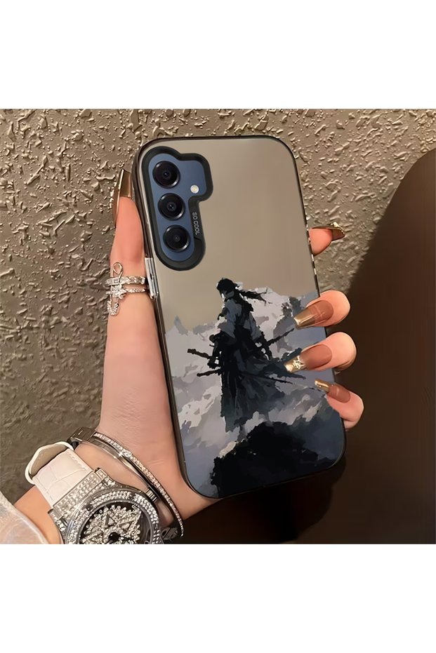 Samsung Galaxy A16 Compatible Dirt-Resistant Samurai Print Pattern Phone Case Mk01A