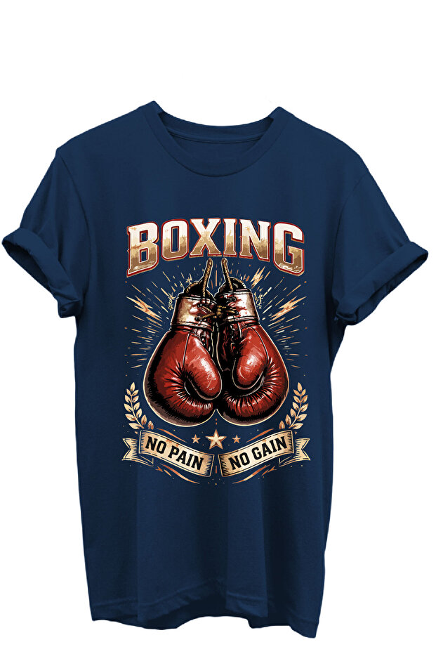 Boxing Printed Athlete No Pain No Gain Boxing Gloves 100% Cotton Unisex Basic T-Shirt