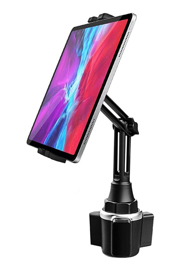 Cup Holder Tablet Mount, Car/Truck Cupholder Tablet Holder Stand Car Mount with Adjustable Arm, Comp