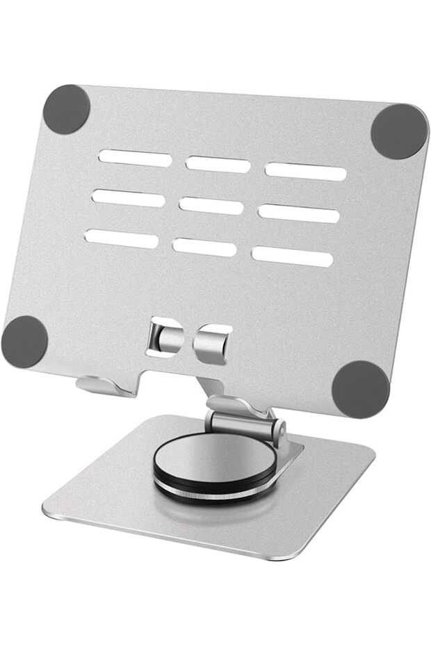Metal Tablet Stand for Desk,360 Rotating Aluminum Alloy Tablet Stand,Foldable iPad Holder, Universal
