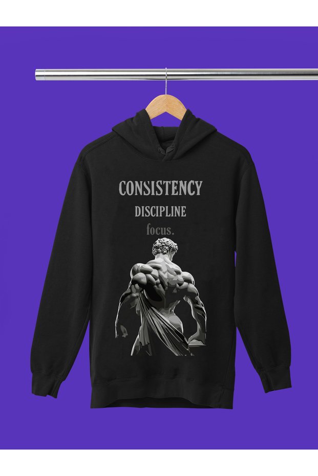 Motivation and Discipline Themed 3-Ply Quality Soft Texture Hooded Children's Sports Sweatshirt