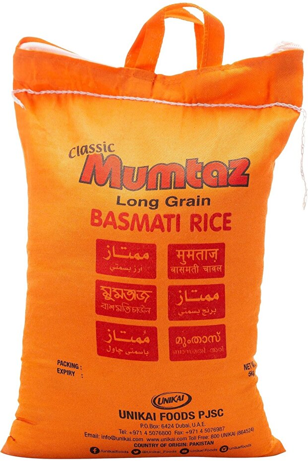 Classic Long Grain Basmati Rice, 5 Kg, White